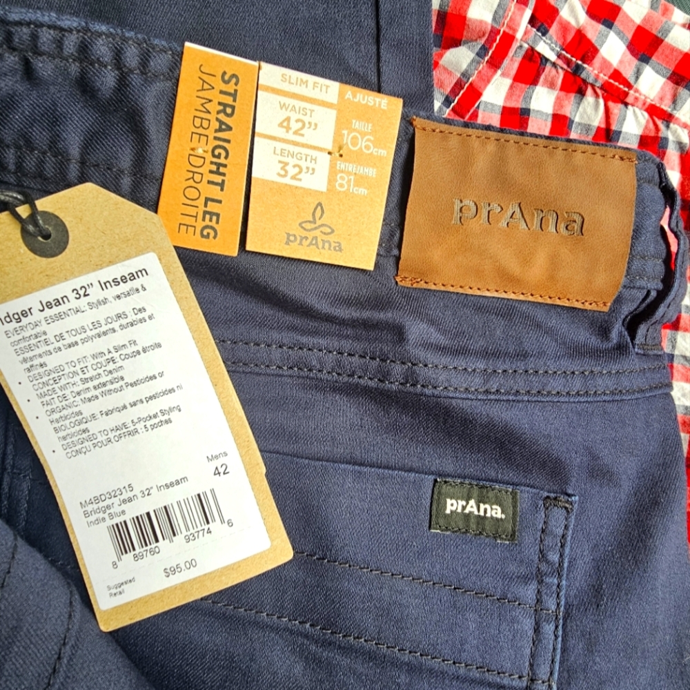 prAna Navy Straight Leg Bridger Jeans NWT